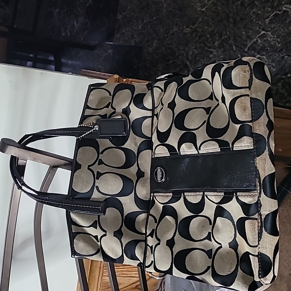Coach Signature fold over tote